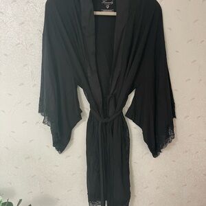 VS Black Lace Trim Robe
